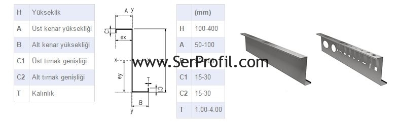 serprofil-Z-Profil-cizimi