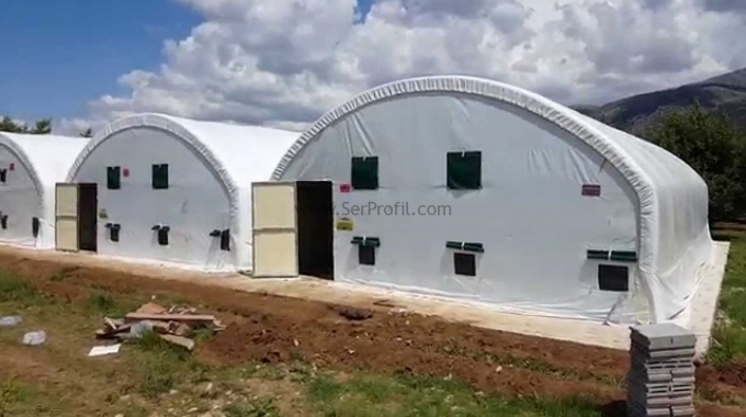 Elli Adet Büyükbaş İçin Prefabrik Çelik Çadır, Hayvan Ahır Projeleri ve Maliyeti