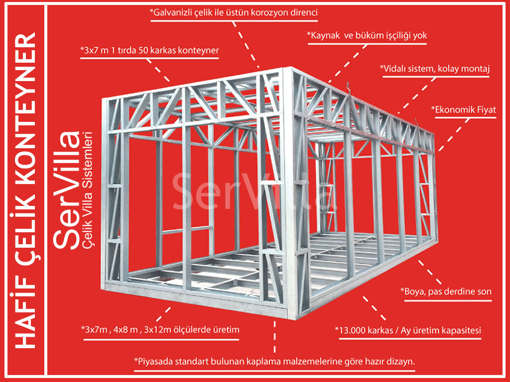 Standart Yaşam Konteyneri İskeleti (3x7m)