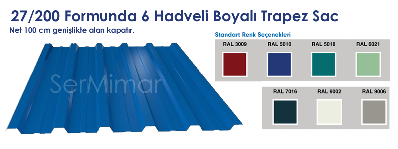 100cm Boyalı Trapez Sac Formu