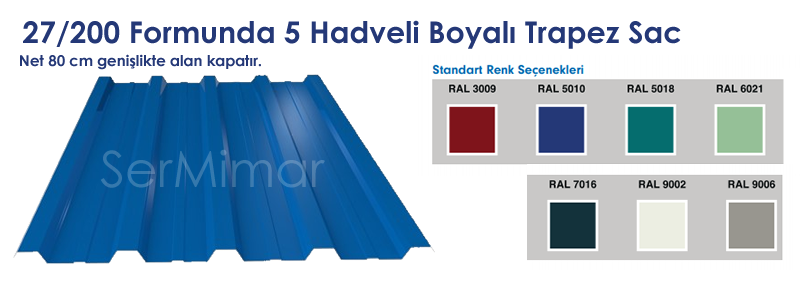 85cm Boyalı Trapez Sac Formu